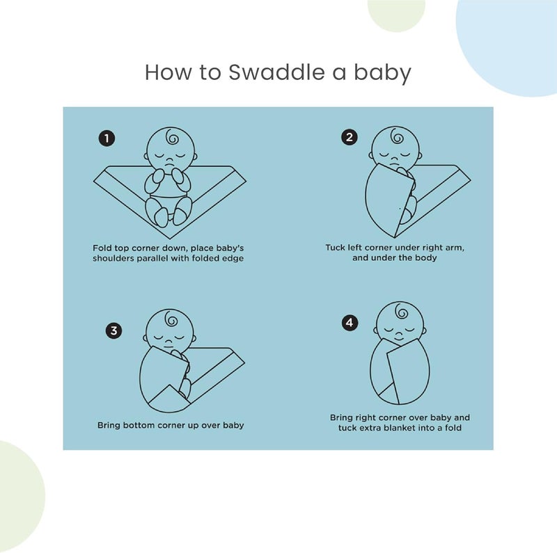 Nuluv Baby Organic Cotton Swaddle Wraps - Pack of 2 - Image 5